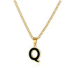 Wholesale Stainless Steel Oil Dripping Letter Pendant Necklace Set With Horse Whip Chain