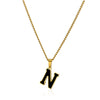 Wholesale Stainless Steel Oil Dripping Letter Pendant Necklace Set With Horse Whip Chain