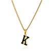 Wholesale Stainless Steel Oil Dripping Letter Pendant Necklace Set With Horse Whip Chain