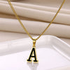 Wholesale Stainless Steel Oil Dripping Letter Pendant Necklace Set With Horse Whip Chain