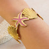 Wholesale Stainless Steel Oil Dripping Starfish Shell Bracelet Jewelry