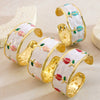 Wholesale Stainless Steel Oil Dripping Tulip Bracelet With Enamel Processing