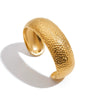 Wholesale Stainless Steel Open Bracelet With Chubby Hammer Pattern Electroplated In 18K Gold Quiet Design Modern Minimalist Style