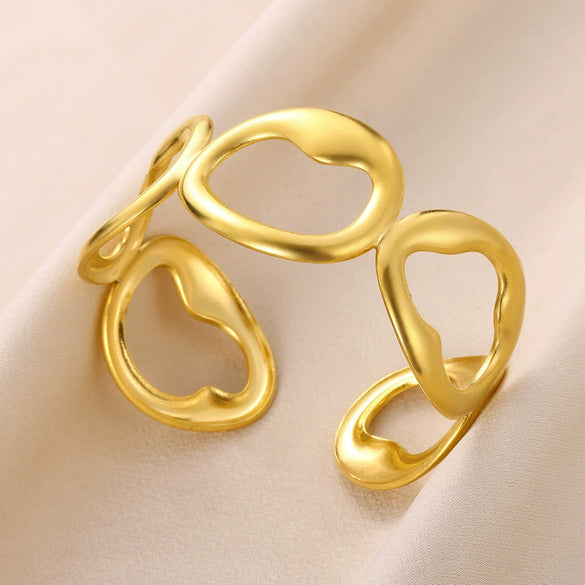 Wholesale Stainless Steel Open Bracelet With Geometric Concave And Convex Pattern And Electroplating Design