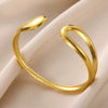 Wholesale Stainless Steel Open Bracelet With Geometric Concave And Convex Pattern And Electroplating Design