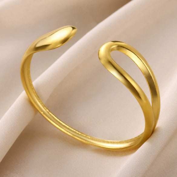 Wholesale Stainless Steel Open Bracelet With Geometric Concave And Convex Pattern And Electroplating Design