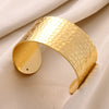 Wholesale Stainless Steel Open Bracelet With Geometric Concave And Convex Pattern And Electroplating Design