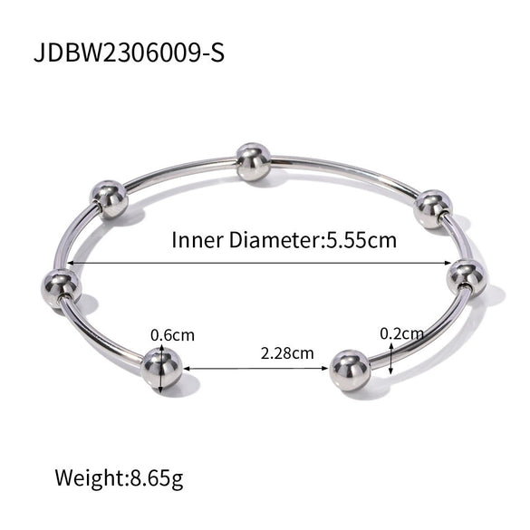 Wholesale Stainless Steel Open Bracelet With Geometric Style And Electroplating