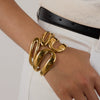 Wholesale Stainless Steel Open Bracelet With Geometric Style And Electroplating