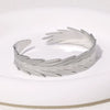 Wholesale Stainless Steel Open Feather Personality Creative Non Fading Bracelet With Electroplating Treatment