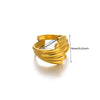 Wholesale Stainless Steel Open Irregular Ring With Insect And Geometric Pattern Electroplated Style Unisex