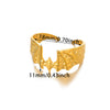Wholesale Stainless Steel Open Irregular Ring With Insect And Geometric Pattern Electroplated Style Unisex