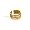 Wholesale Stainless Steel Open Irregular Ring With Insect And Geometric Pattern Electroplated Style Unisex