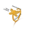 Wholesale Stainless Steel Open Irregular Ring With Insect And Geometric Pattern Electroplated Style Unisex