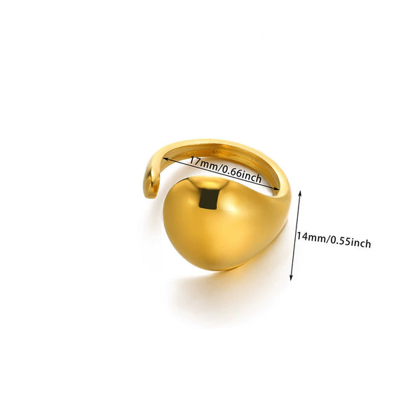 Wholesale Stainless Steel Open Irregular Ring With Insect And Geometric Pattern Electroplated Style Unisex