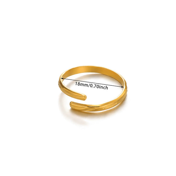 Wholesale Stainless Steel Open Irregular Ring With Insect And Geometric Pattern Electroplated Style Unisex