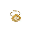 Wholesale Stainless Steel Open Ring And Bracelet With Natural Stone Design Light Luxury Electroplated For Women