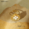Wholesale Stainless Steel Open Ring And Bracelet With Natural Stone Design Light Luxury Electroplated For Women