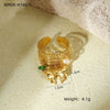 Wholesale Stainless Steel Open Ring And Bracelet With Natural Stone Design Light Luxury Electroplated For Women