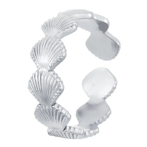 Wholesale Stainless Steel Open Ring For Women With Starfish Seashells Ginkgo Leaf Marine Motifs And Electroplating Processing