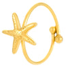 Wholesale Stainless Steel Open Ring For Women With Starfish Seashells Ginkgo Leaf Marine Motifs And Electroplating Processing