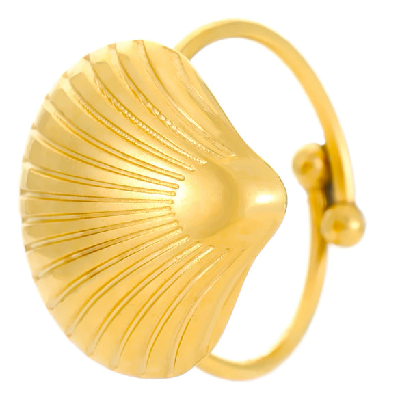 Wholesale Stainless Steel Open Ring For Women With Starfish Seashells Ginkgo Leaf Marine Motifs And Electroplating Processing