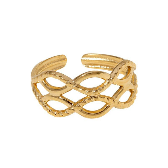 Wholesale Stainless Steel Open Ring Geometric Style Electroplated For Women