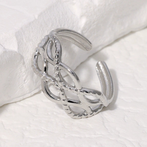 Wholesale Stainless Steel Open Ring Geometric Style Electroplated For Women
