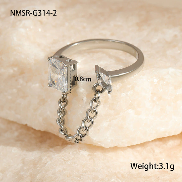 Wholesale Stainless Steel Open Ring Hand Jewelry Light Luxury Style With Electroplating For Women