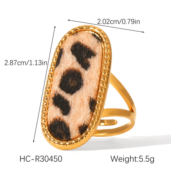 Wholesale Stainless Steel Open Ring Inlaid With Natural Stone And White Motherofpearl Geometric Pattern With Gems