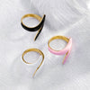 Wholesale Stainless Steel Open Ring With Drip Twist Irregular X Shaped Design And Electroplating Process For Women