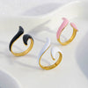 Wholesale Stainless Steel Open Ring With Drip Twist Irregular X Shaped Design And Electroplating Process For Women