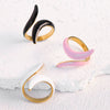 Wholesale Stainless Steel Open Ring With Drip Twist Irregular X Shaped Design And Electroplating Process For Women