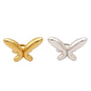 Wholesale Stainless Steel Open Ring With Exaggerated Stereo Creative Butterfly Design For Women Electroplated