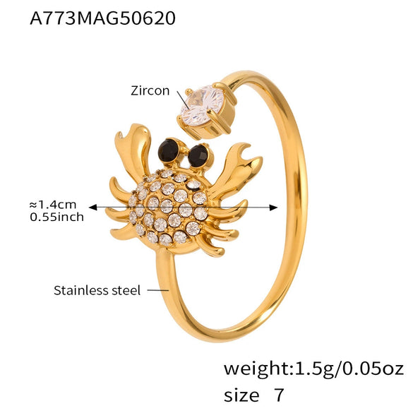 Wholesale 316L Stainless Steel Open Ring With Geometric And Heart Shapes Electroplated Jewelry For Women