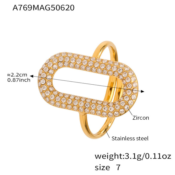 Wholesale 316L Stainless Steel Open Ring With Geometric And Heart Shapes Electroplated Jewelry For Women