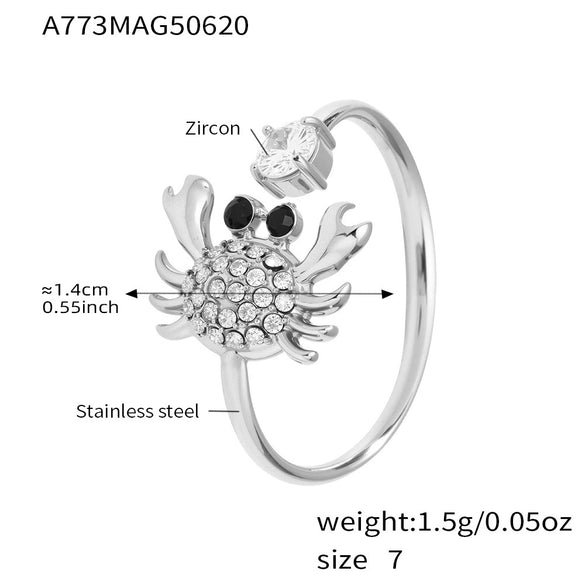 Wholesale 316L Stainless Steel Open Ring With Geometric And Heart Shapes Electroplated Jewelry For Women