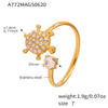 Wholesale 316L Stainless Steel Open Ring With Geometric And Heart Shapes Electroplated Jewelry For Women