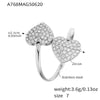 Wholesale 316L Stainless Steel Open Ring With Geometric And Heart Shapes Electroplated Jewelry For Women