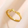 Wholesale Stainless Steel Open Ring With Geometric Letters For Men And Women Electroplated