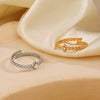 Wholesale Stainless Steel Open Ring With Geometric Pattern 18K Gold Plated For Women