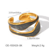 Wholesale Stainless Steel Open Ring With Geometric Shape Oildropping Pvd Vacuum Plating Hand Jewelry For Women Ins Style