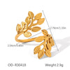 Wholesale Stainless Steel Open Ring With Geometric Shape Oildropping Pvd Vacuum Plating Hand Jewelry For Women Ins Style