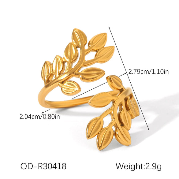 Wholesale Stainless Steel Open Ring With Geometric Shape Oildropping Pvd Vacuum Plating Hand Jewelry For Women Ins Style