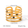 Wholesale Stainless Steel Open Ring With Geometric Shape Oildropping Pvd Vacuum Plating Hand Jewelry For Women Ins Style