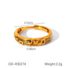 Wholesale Stainless Steel Open Ring With Geometric Shape Oildropping Pvd Vacuum Plating Hand Jewelry For Women Ins Style