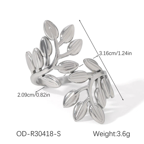 Wholesale Stainless Steel Open Ring With Geometric Shape Oildropping Pvd Vacuum Plating Hand Jewelry For Women Ins Style