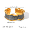 Wholesale Stainless Steel Open Ring With Geometric Shape Oildropping Pvd Vacuum Plating Hand Jewelry For Women Ins Style