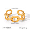Wholesale Stainless Steel Open Ring With Geometric Shape Oildropping Pvd Vacuum Plating Hand Jewelry For Women Ins Style