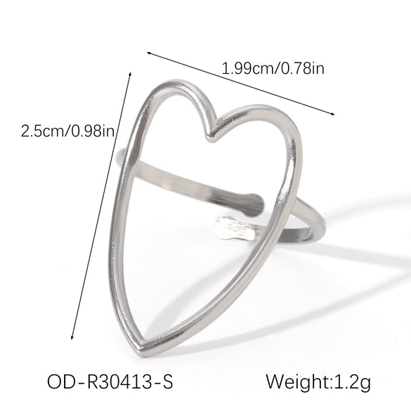 Wholesale Stainless Steel Open Ring With Geometric Shape Oildropping Pvd Vacuum Plating Hand Jewelry For Women Ins Style